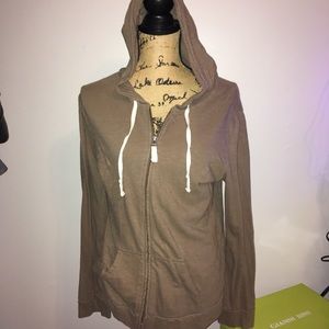 BROWN ZIP UP HOODIE